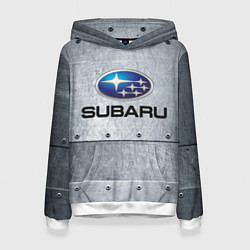 Толстовка-худи женская SUBARU, цвет: 3D-белый