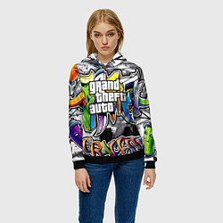 Толстовка-худи женская GTA, цвет: 3D-черный — фото 2