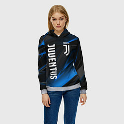 Толстовка-худи женская JUVENTUS, цвет: 3D-меланж — фото 2