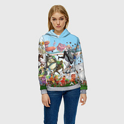 Толстовка-худи женская Studio Ghibli, цвет: 3D-меланж — фото 2