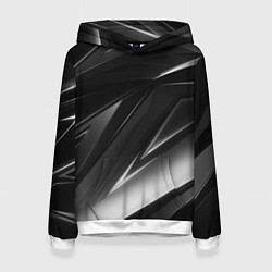 Толстовка-худи женская GEOMETRY STRIPES BLACK & WHITE, цвет: 3D-белый