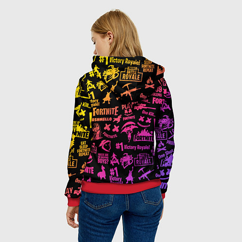 Женская толстовка FORTNITE PARTY EVENT / 3D-Красный – фото 4