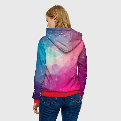 Женская толстовка ВСЕЛЕННАЯ / 3D-Красный – фото 4