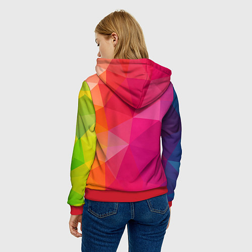 Женская толстовка ПОЛИСКЕЙП / 3D-Красный – фото 4