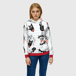 Толстовка-худи женская Ты рокер, цвет: 3D-красный — фото 2