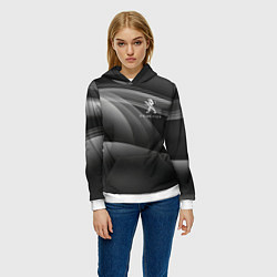 Толстовка-худи женская PEUGEOT, цвет: 3D-белый — фото 2