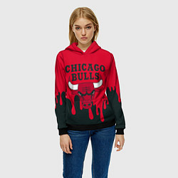 Толстовка-худи женская Chicago Bulls, цвет: 3D-черный — фото 2