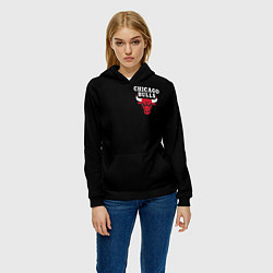 Толстовка-худи женская CHICAGO BULLS, цвет: 3D-черный — фото 2