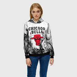 Толстовка-худи женская CHICAGO BULLS, цвет: 3D-черный — фото 2