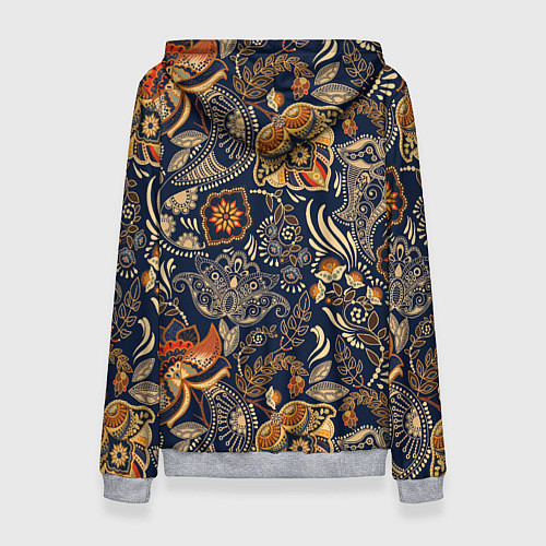 Женская толстовка Узор орнамент цветы этно / 3D-Меланж – фото 2