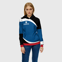 Толстовка-худи женская Russia, цвет: 3D-красный — фото 2