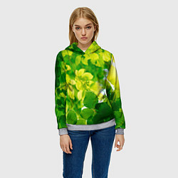 Толстовка-худи женская Листья, цвет: 3D-меланж — фото 2