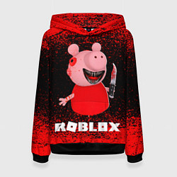 Толстовка-худи женская Roblox Piggy, цвет: 3D-черный