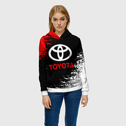 Толстовка-худи женская TOYOTA, цвет: 3D-белый — фото 2