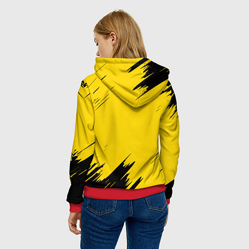 Женская толстовка CYBERPUNK 2077 / 3D-Красный – фото 4