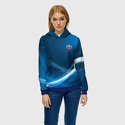 Толстовка-худи женская TOYOTA, цвет: 3D-синий — фото 2