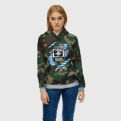 Толстовка-худи женская Рваный камуфляж ВДВ, цвет: 3D-меланж — фото 2