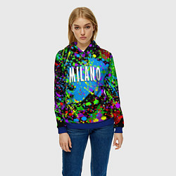 Толстовка-худи женская Milano - abstraction - Italy, цвет: 3D-синий — фото 2