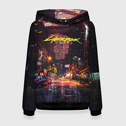 Толстовка-худи женская CYBERPUNK 2077:КИБЕРПАНК S, цвет: 3D-черный