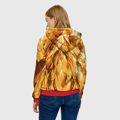 Женская толстовка Взгляд льва / 3D-Красный – фото 4