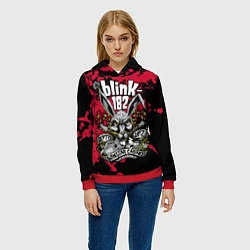 Толстовка-худи женская Blink 182, цвет: 3D-красный — фото 2