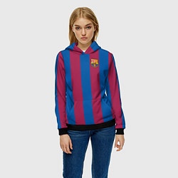 Толстовка-худи женская FC Barcelona 2021, цвет: 3D-черный — фото 2