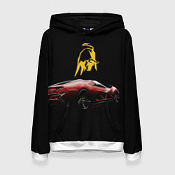 Толстовка-худи женская Lamborghini - motorsport, цвет: 3D-белый