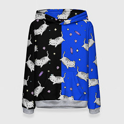 Толстовка-худи женская КИСЫ, цвет: 3D-меланж