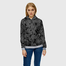 Толстовка-худи женская Черная дымка, цвет: 3D-меланж — фото 2
