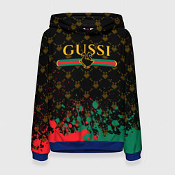 Толстовка-худи женская GUSSI ГУСИ, цвет: 3D-синий
