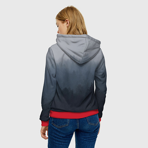 Женская толстовка BTS Forest / 3D-Красный – фото 4