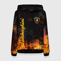 Толстовка-худи женская LAMBORGHINI, цвет: 3D-черный
