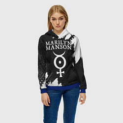 Толстовка-худи женская MARILYN MANSON М МЭНСОН, цвет: 3D-синий — фото 2