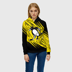 Толстовка-худи женская Pittsburgh Penguins Sport, цвет: 3D-черный — фото 2
