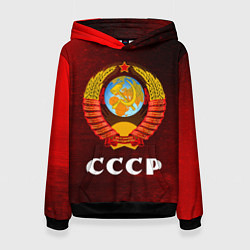 Толстовка-худи женская СССР USSR, цвет: 3D-черный
