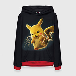 Толстовка-худи женская Pikachu Pika Pika, цвет: 3D-красный