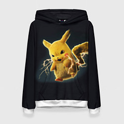 Толстовка-худи женская Pikachu Pika Pika, цвет: 3D-белый