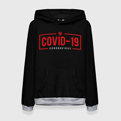 Толстовка-худи женская COVID-19, цвет: 3D-меланж