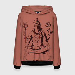 Толстовка-худи женская Бог Шива, цвет: 3D-черный