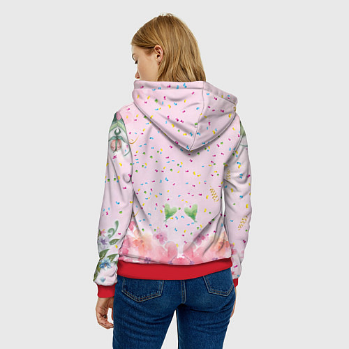 Женская толстовка Among Us girl / 3D-Красный – фото 4