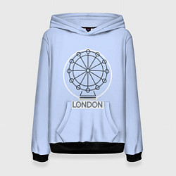 Толстовка-худи женская Лондон London Eye, цвет: 3D-черный