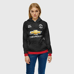 Толстовка-худи женская MANCHESTER UNITED 2021 - AWAY, цвет: 3D-красный — фото 2