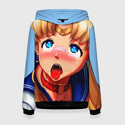 Толстовка-худи женская SAILOR MOON AHEGAO, цвет: 3D-черный