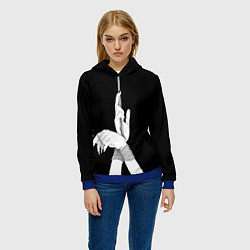 Толстовка-худи женская Связанные руки эстетика, цвет: 3D-синий — фото 2