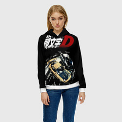 Толстовка-худи женская Initial D Z, цвет: 3D-белый — фото 2