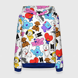 Толстовка-худи женская BTS BT21, цвет: 3D-синий
