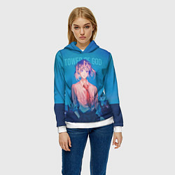 Толстовка-худи женская Tower of god Khun Aguero, цвет: 3D-белый — фото 2