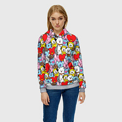 Толстовка-худи женская BT21 BTS, цвет: 3D-меланж — фото 2
