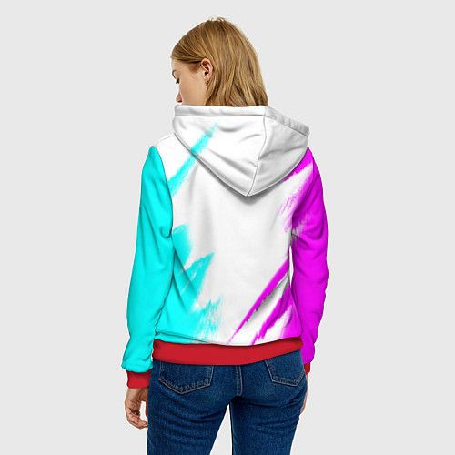 Женская толстовка AMONG US - NEON / 3D-Красный – фото 4