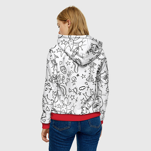 Женская толстовка DIE ANTWOORD / 3D-Красный – фото 4